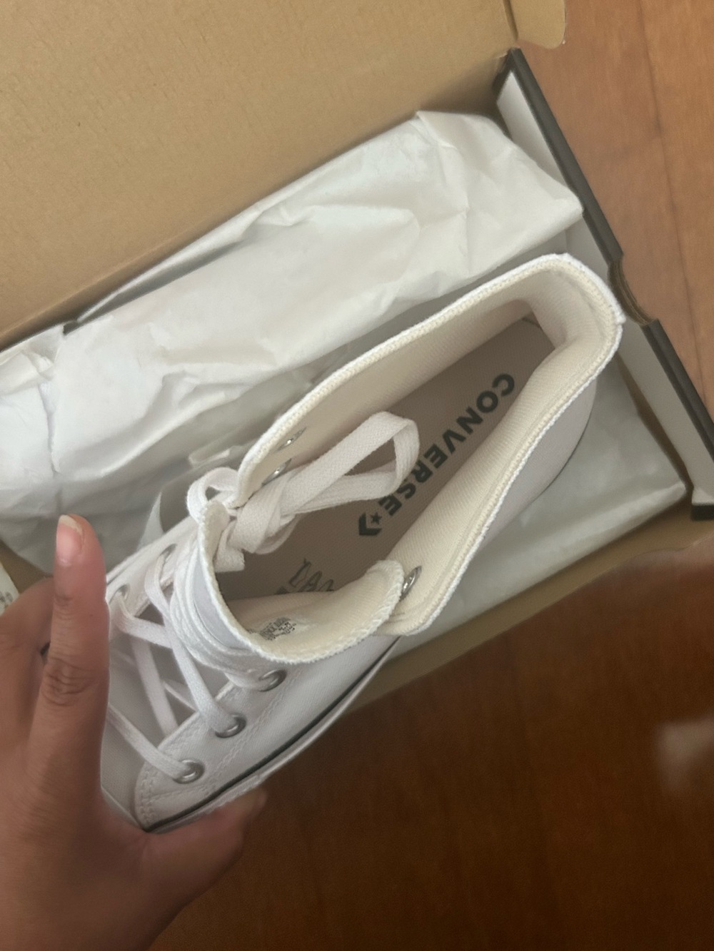 Converse White High Top Canvas Sneakers - Picture 6 of 6